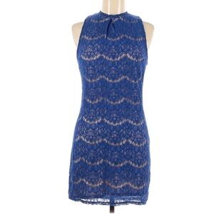 Fire Los Angeles Blue Lace Halter Mini Dress